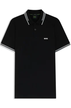 Slim-fit polo shirt with contrast-stripe details