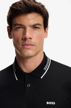 Slim-fit polo shirt with contrast-stripe details