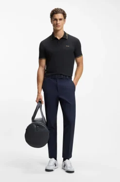 Slim-fit polo shirt with contrast-stripe details
