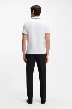 Slim-fit polo shirt with contrast-stripe details