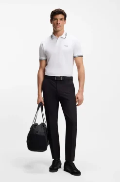 Slim-fit polo shirt with contrast-stripe details