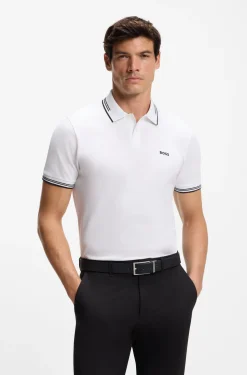 Slim-fit polo shirt with contrast-stripe details