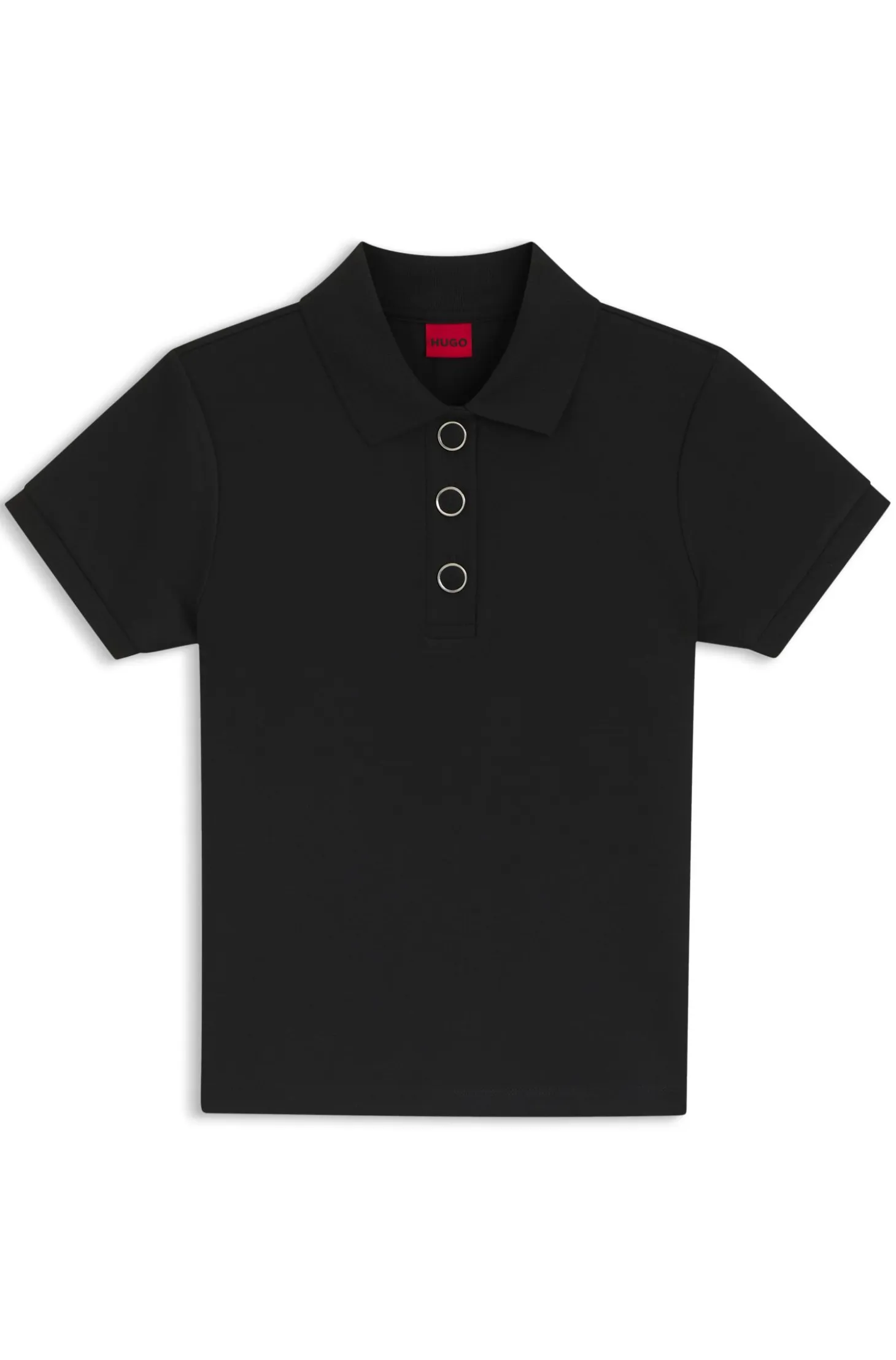 Slim-fit polo shirt with metal buttons