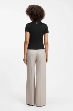 Slim-fit polo shirt with metal buttons