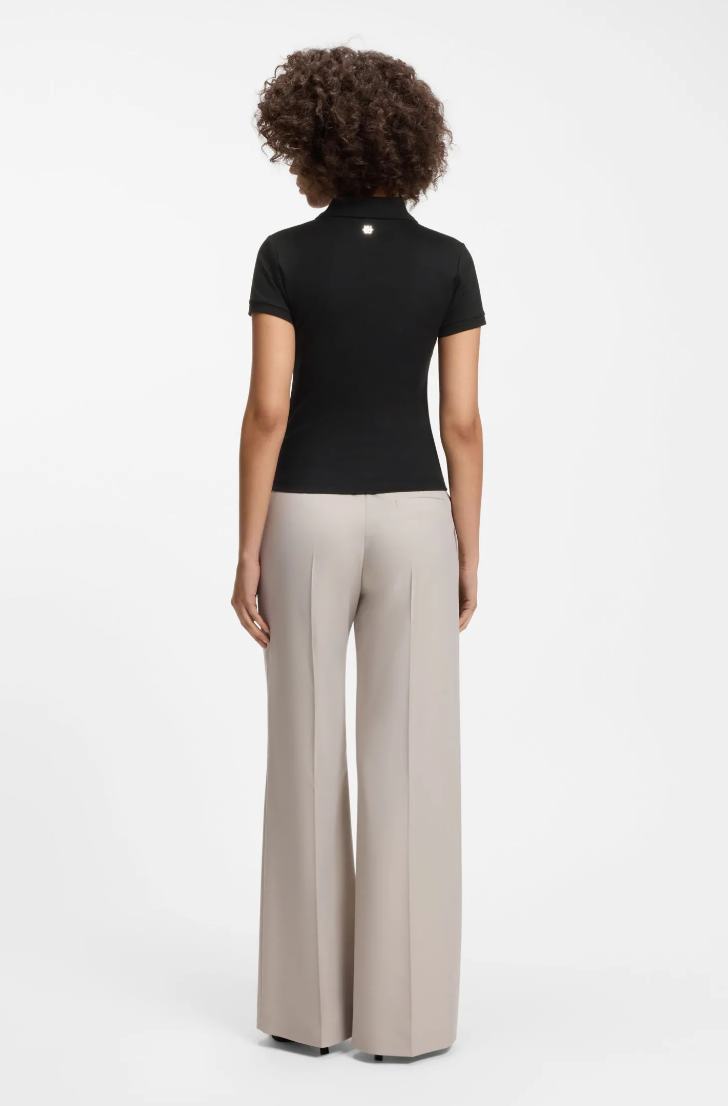 Slim-fit polo shirt with metal buttons