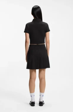 Slim-fit polo top in stretch cotton