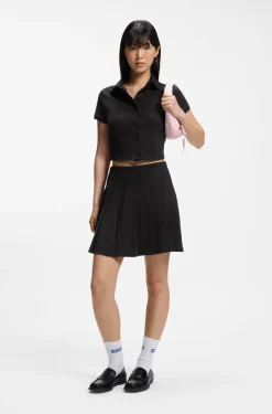 Slim-fit polo top in stretch cotton