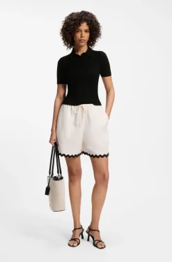 Slim-fit ribbed sweater with polo collar