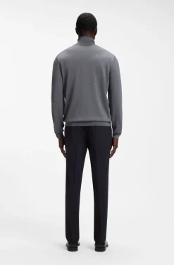Slim-fit rollneck sweater in extra-fine merino wool