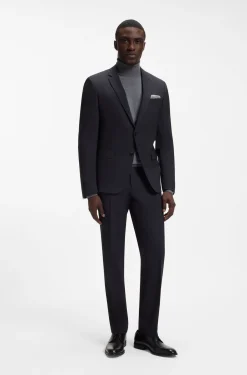 Slim-fit rollneck sweater in extra-fine merino wool