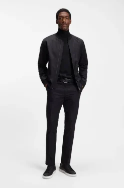 Slim-fit rollneck sweater in extra-fine merino wool