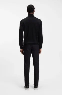 Slim-fit rollneck sweater in extra-fine merino wool