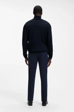 Slim-fit rollneck sweater in extra-fine merino wool