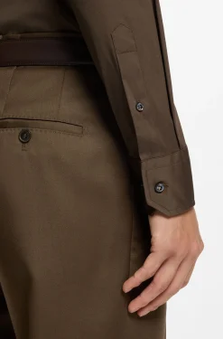 Slim-fit shirt in an Italian-made cotton blend