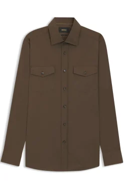 Slim-fit shirt in an Italian-made cotton blend