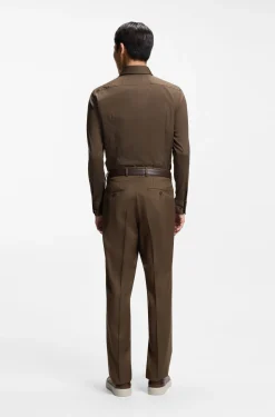 Slim-fit shirt in an Italian-made cotton blend