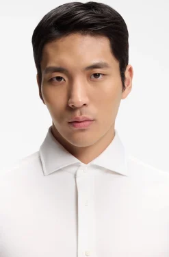 Slim-fit shirt in an Italian-made cotton blend