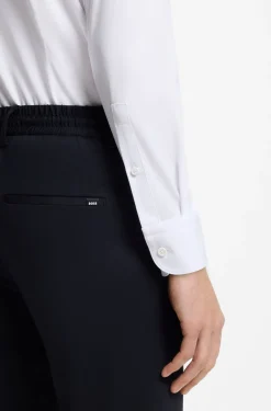 Slim-fit shirt in a performance-stretch cotton blend