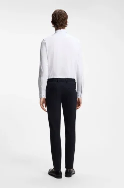 Slim-fit shirt in a performance-stretch cotton blend