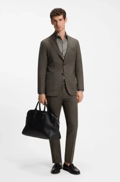 Slim-fit shirt in a thermoregulating structured cotton blend