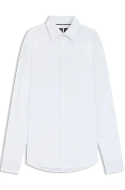Slim-fit shirt in brushed stretch flannel