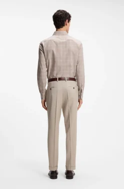 Slim-fit shirt in checked Italian-made cotton
