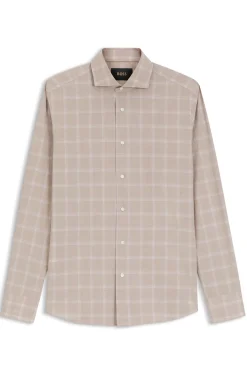 Slim-fit shirt in checked Italian-made cotton