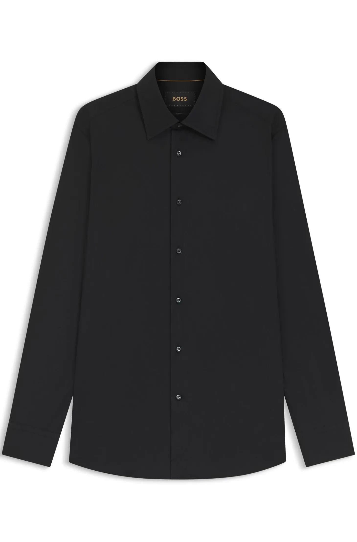 Slim-fit shirt in cotton-blend stretch poplin