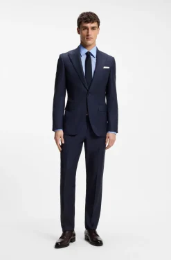 Slim-fit shirt in cotton-blend stretch poplin
