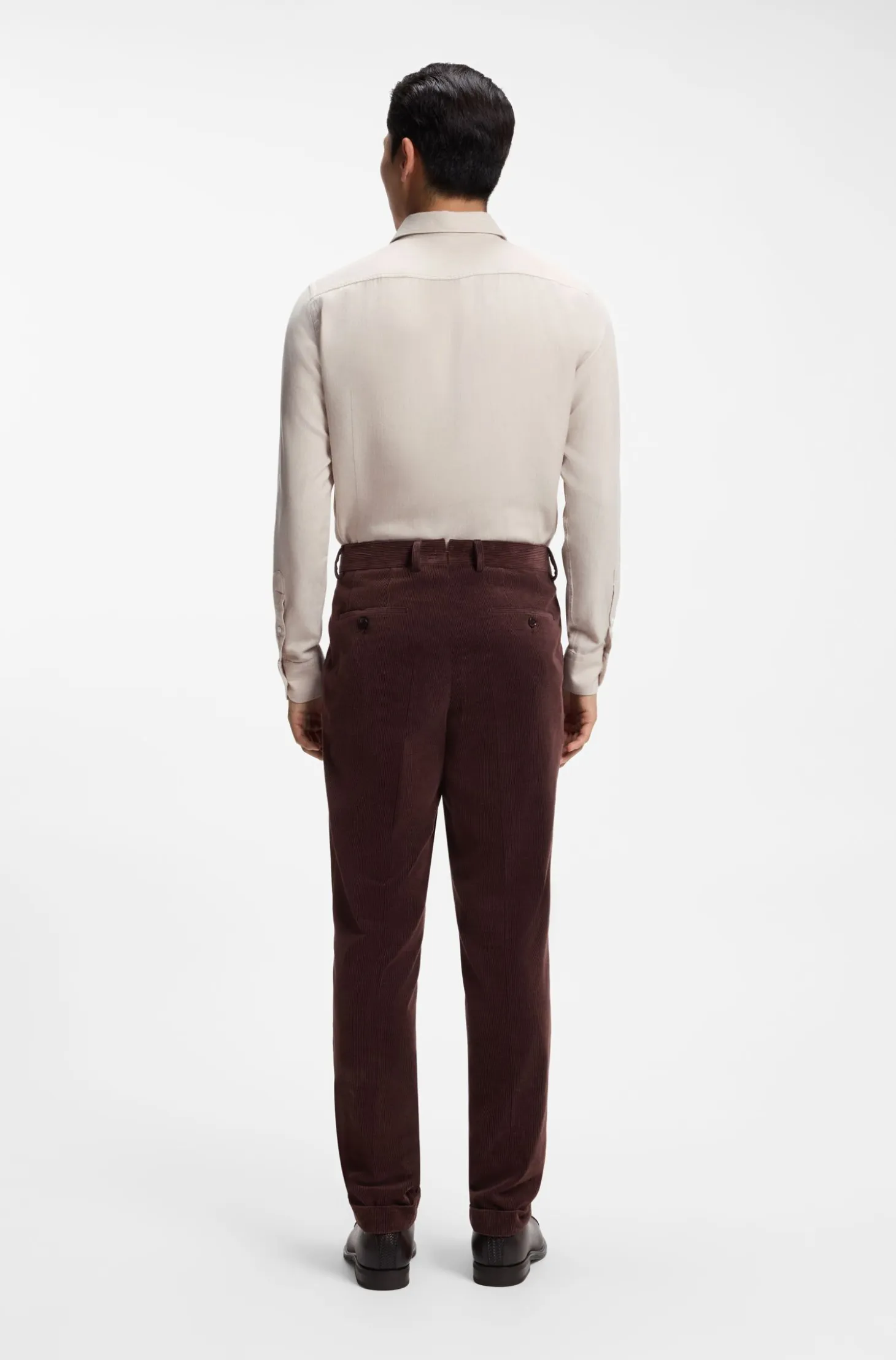 Slim-fit shirt in cotton-blend flannel