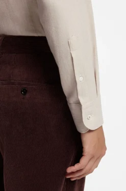 Slim-fit shirt in cotton-blend flannel