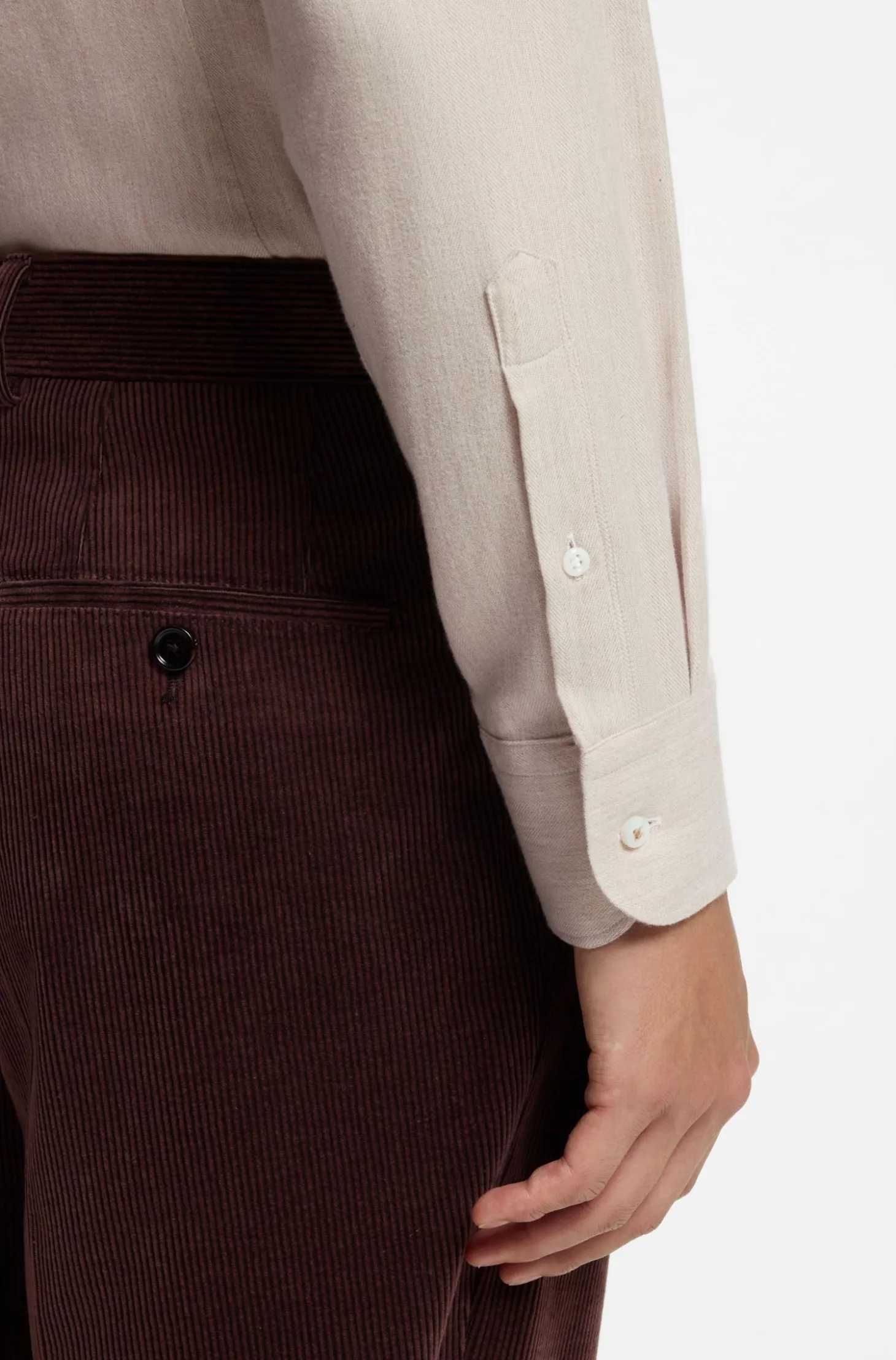 Slim-fit shirt in cotton-blend flannel