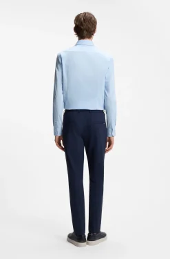 Slim-fit shirt in cotton-blend poplin