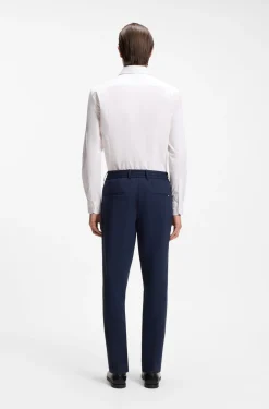 Slim-fit shirt in cotton-blend poplin