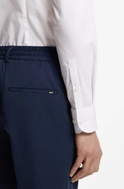 Slim-fit shirt in cotton-blend poplin
