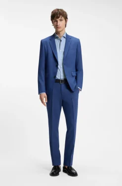 Slim-fit shirt in cotton with spread collar