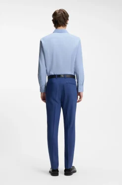 Slim-fit shirt in cotton with spread collar