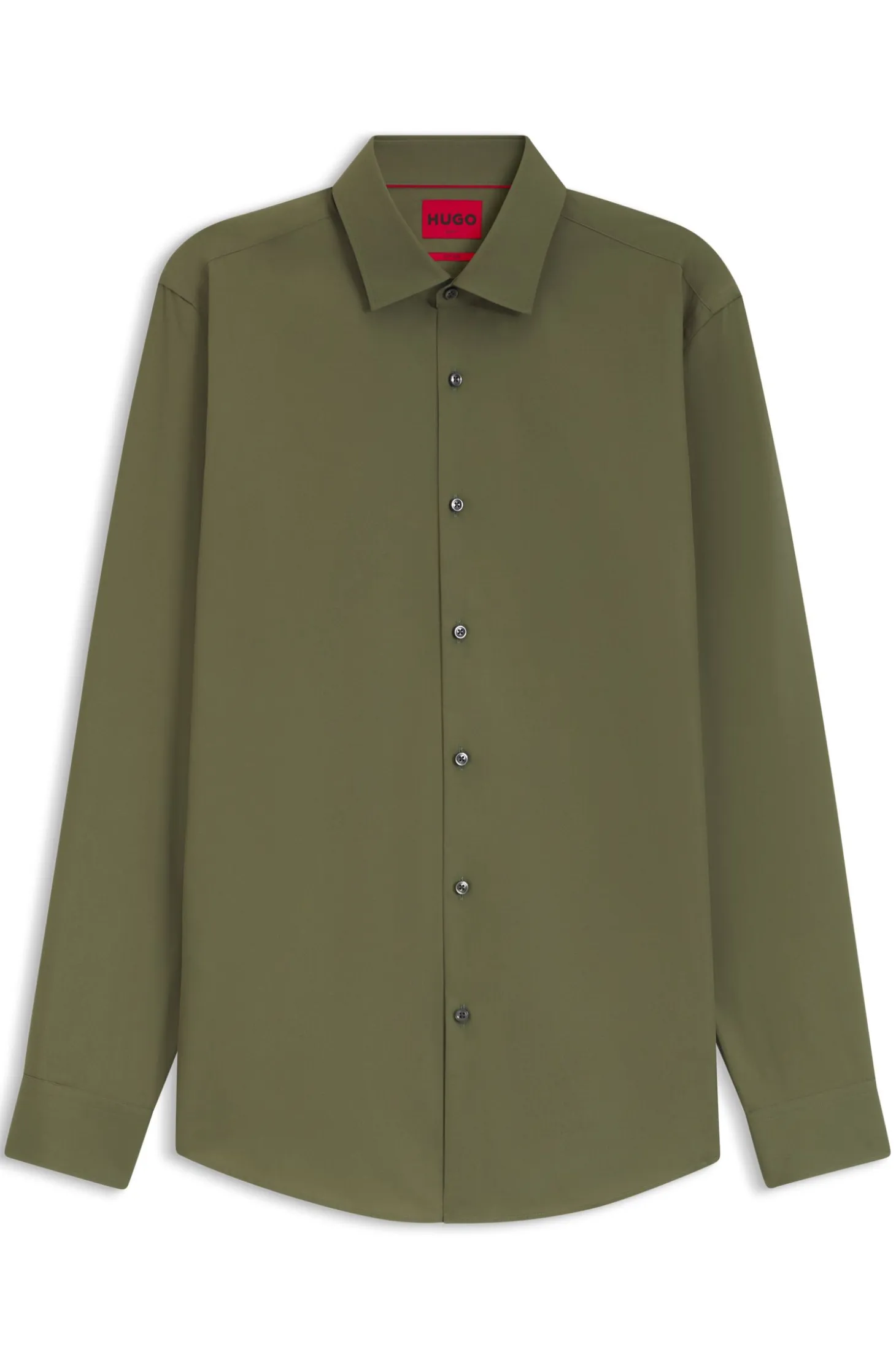 Slim-fit shirt in easy-iron cotton poplin