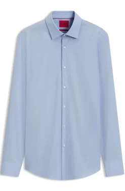Slim-fit shirt in easy-iron cotton poplin