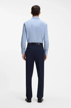 Slim-fit shirt in easy-iron cotton poplin