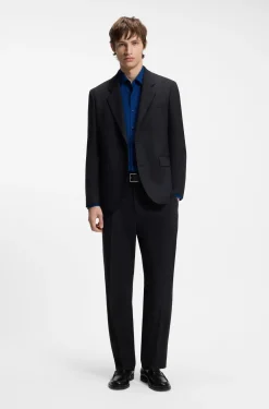 Slim-fit shirt in easy-iron cotton poplin