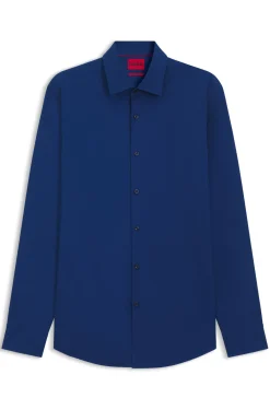 Slim-fit shirt in easy-iron cotton poplin
