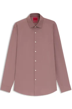 Slim-fit shirt in easy-iron cotton poplin