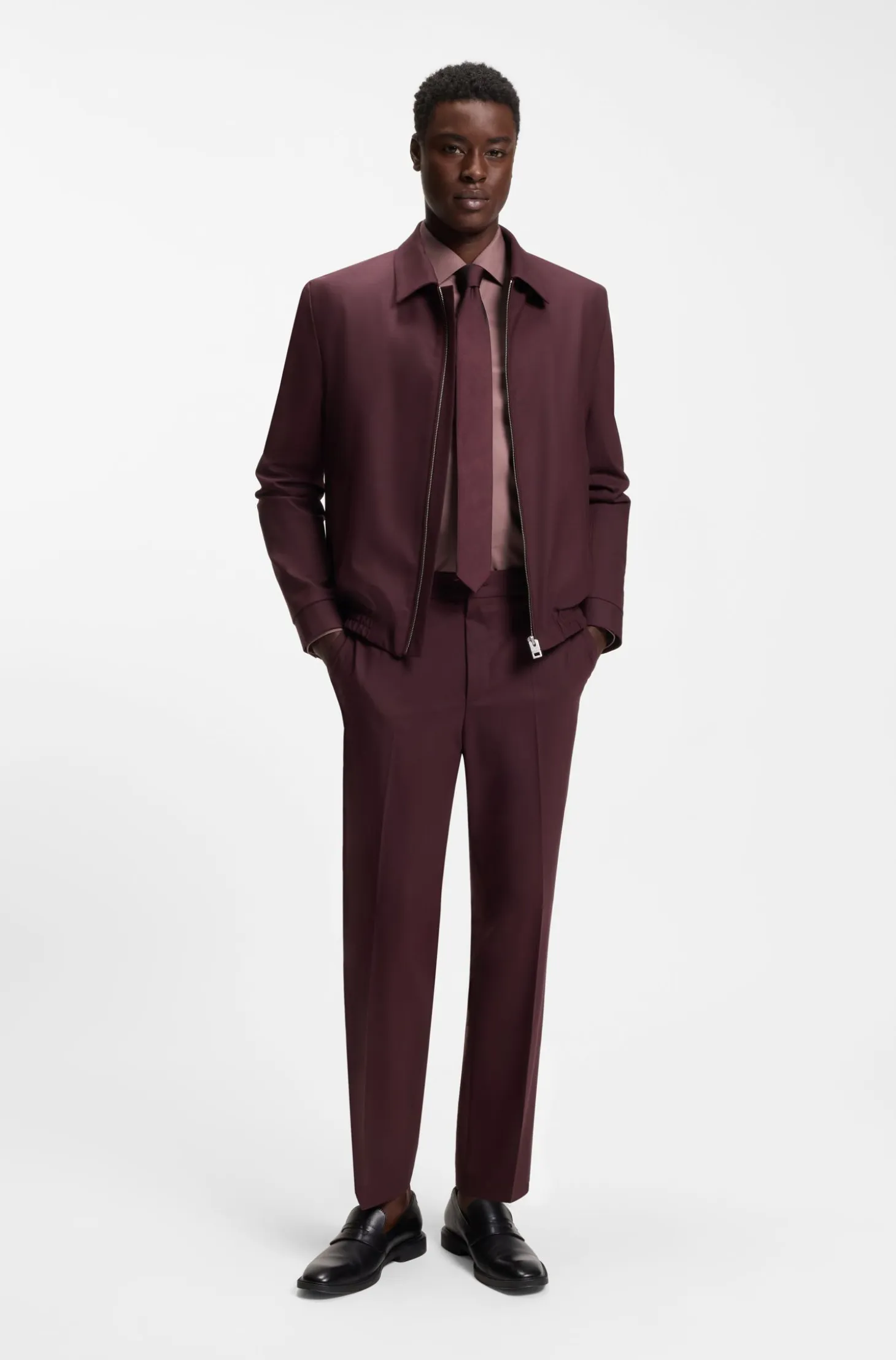 Slim-fit shirt in easy-iron cotton poplin