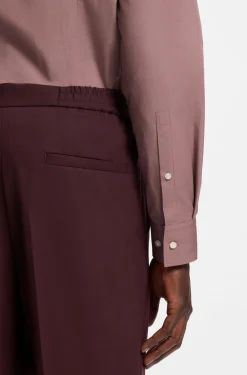 Slim-fit shirt in easy-iron cotton poplin