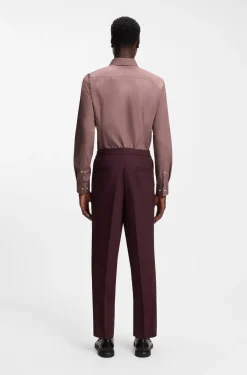 Slim-fit shirt in easy-iron cotton poplin