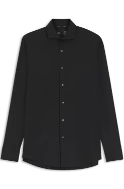 Slim-fit shirt in easy-iron cotton-blend poplin