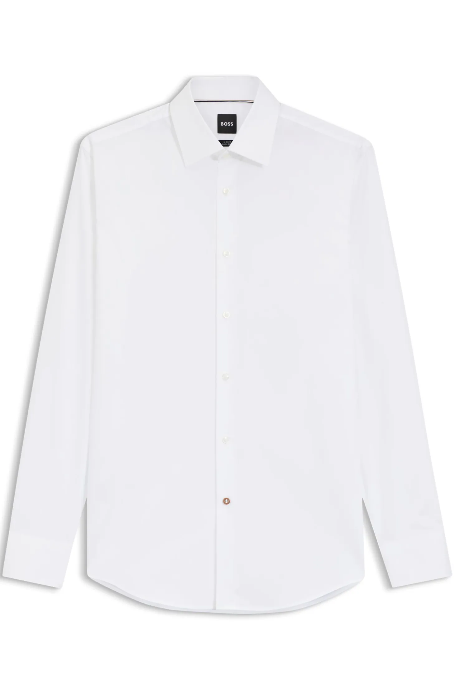 Slim-fit shirt in easy-iron cotton poplin