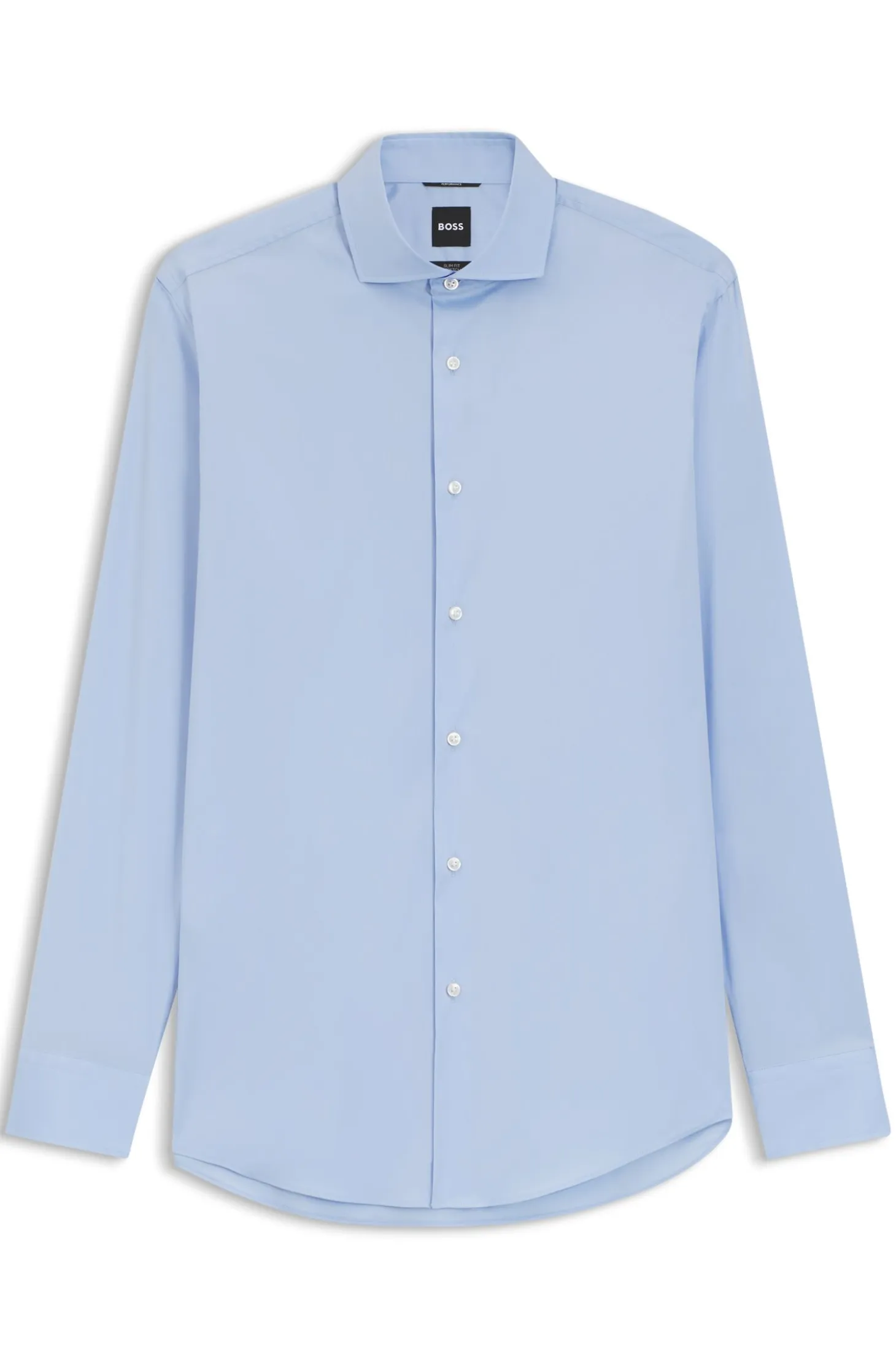 Slim-fit shirt in easy-iron cotton-blend poplin