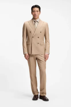 Slim-fit shirt in easy-iron cotton twill